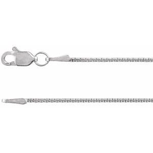 Sterling Silver 1 mm Rounded Box 7 Chain