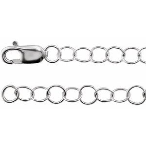 14K White 3.5 mm Round Cable 16 Chain