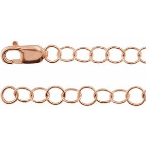 14K Rose 3.5 mm Round Cable 16 Chain