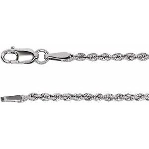 14K White 1.85 mm Rope 20" Chain
