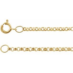 14K Yellow 1.5 mm Rolo 16-18-20-30 Chain