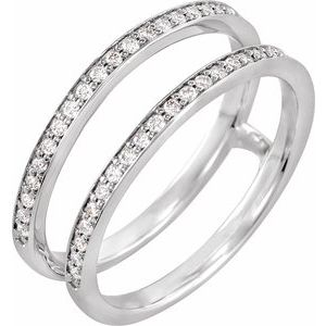 14K White 1/5 CTW Natural Diamond Ring Guard