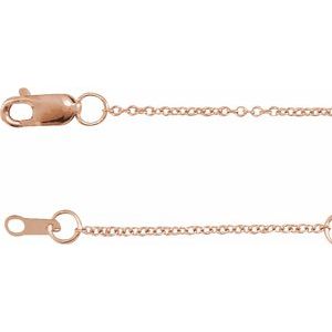 14K Rose 1 mm Adjustable Cable 16-18 Chain