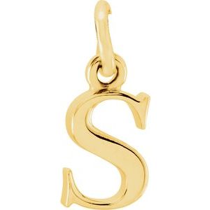 14K Yellow Lowercase Initial S Pendant