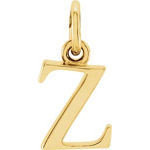 14K Yellow Lowercase Initial Z Pendant