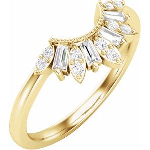 14K Yellow 1/5 CTW Natural Diamond Contour Band