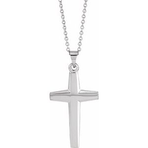 Sterling Silver Cross 18" Necklace
